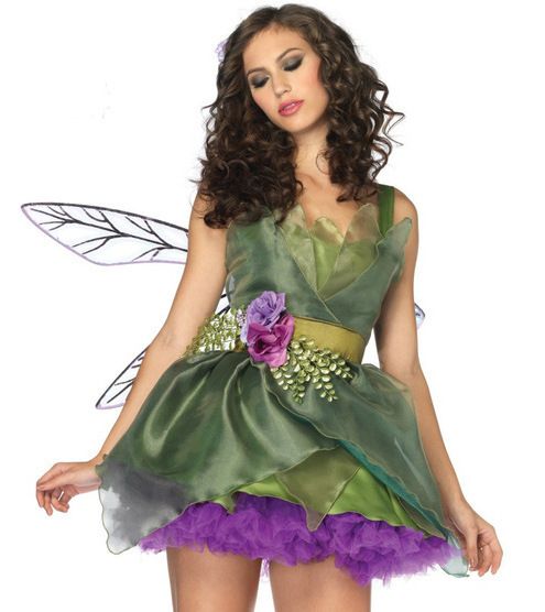 wholesale halloween costumes for women sexy woodland green fairy tinkerbell dresses outfit adult halloween costume new cosplay fancy dress cosplay online