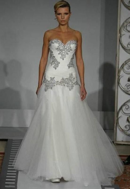 2015 Pnina Tornai Wedding Dresses A Line Sweetheart Bridal Gowns ...