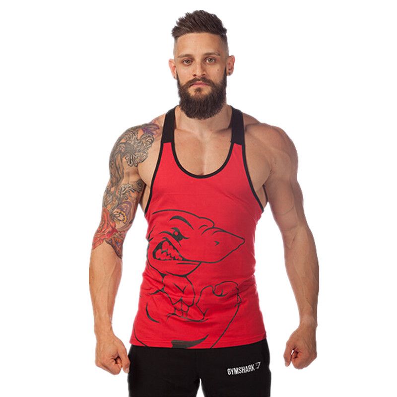 2021 Hot Selling Cotton Men Gym Clothes Shark Tank Tops