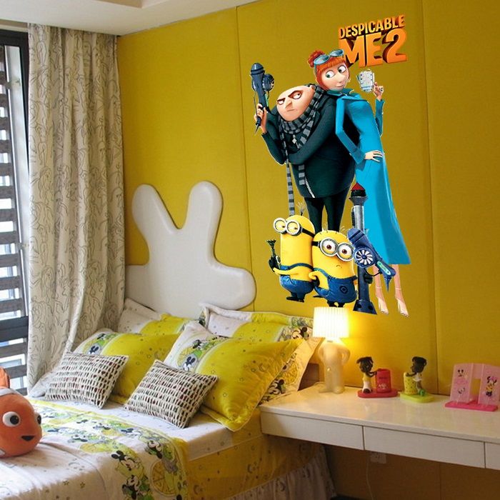 Minion Wall Decor despicable me 2 minion children wall stickers, gru lucy cartoon Minion Wall Decor despicable me 2 minion children wall stickers, gru lucy cartoon