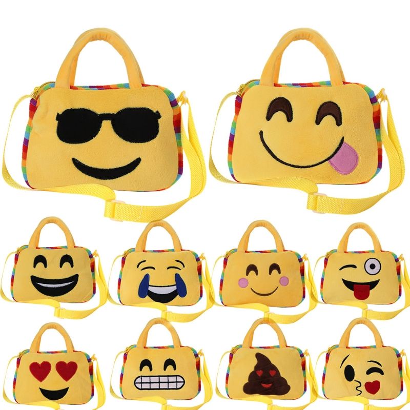 DHL Cute Emoji Bags Cartoon Kids Bag Face Expression Kid Shoulder