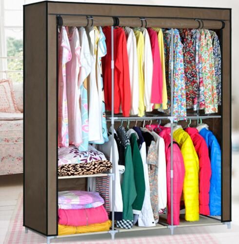Hhaini Portable Folding Clothes Wardrobe Closet Hanger Armoire