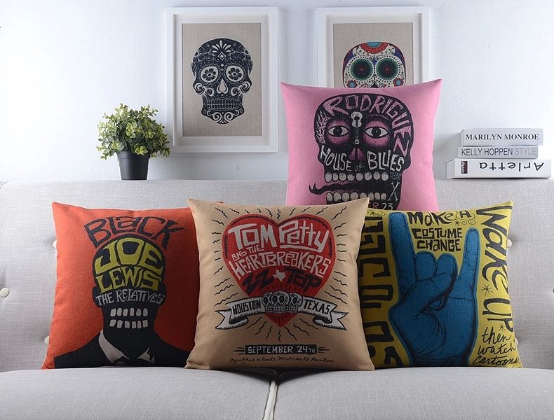British Rock Roll Style Cushion Cover Creative English Letters