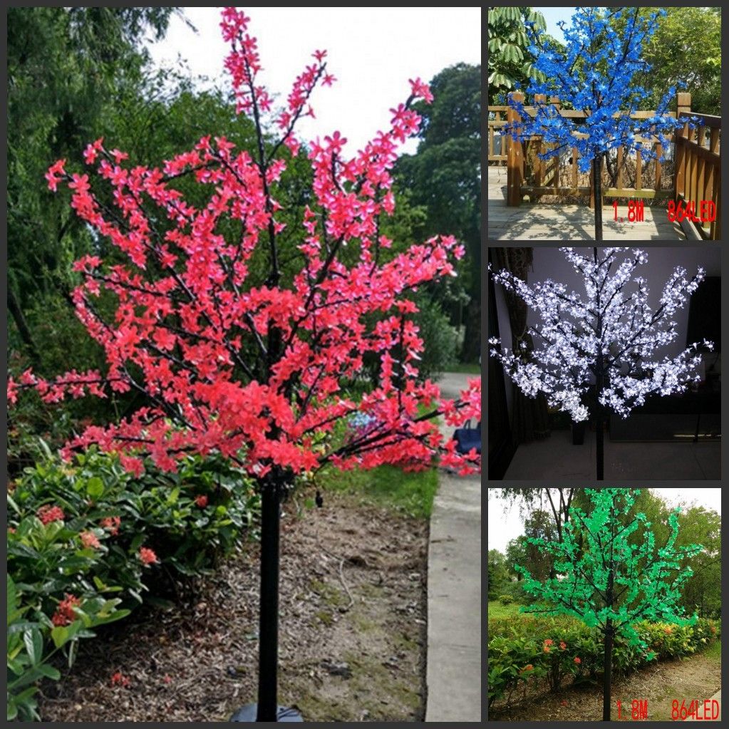 Led Artificial Cherry Blossom Tree Light Bulbs Led Artificial Cherry Blossom Tree Light Bulbs 1 8m Height 110 220vac Rainproof Outdoor Use Lights With