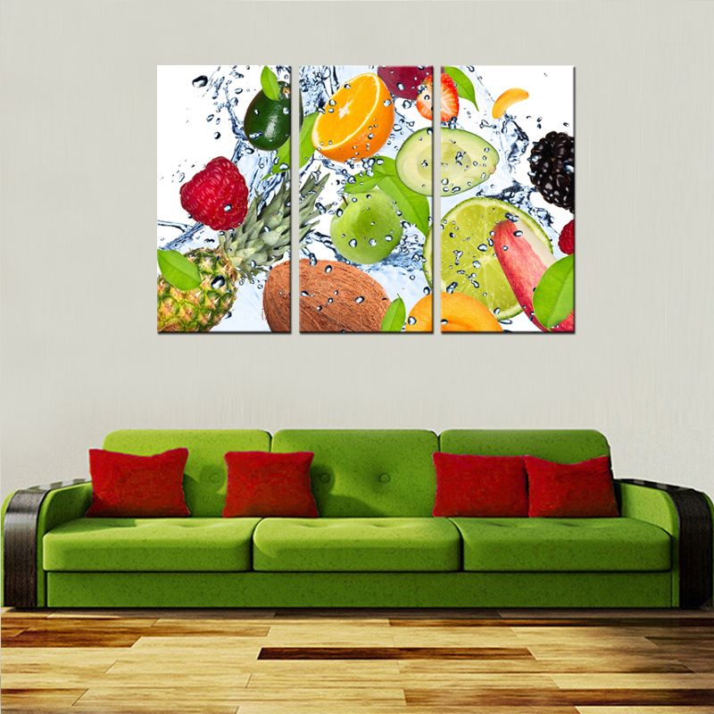 3 Picture Combination Fruits Wall Art Painting Pictures Print On Canvas