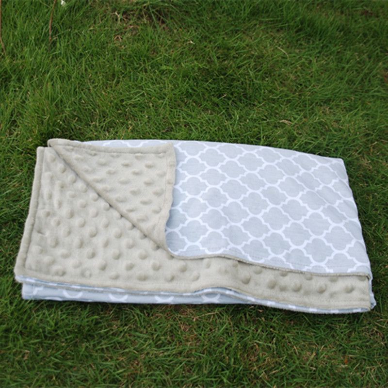 Wholesale Blanks Ready In Stock Quatrefoil Baby Blankets Minky Baby