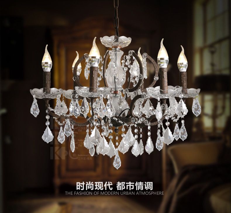 19th C Rococo Hanging Lamp Rustic Iron Clear Crystal Round 19th C Rococo Hanging Lamp Rustic Iron Clear Crystal Round Chandelier 23 6 Antique Rust Finish Pendant Light Ceiling Plug In Lighting