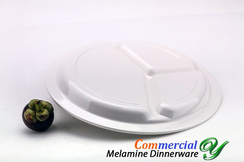 Section Divided Plate Melamine Dinner Dish Fast Food Container Buffet