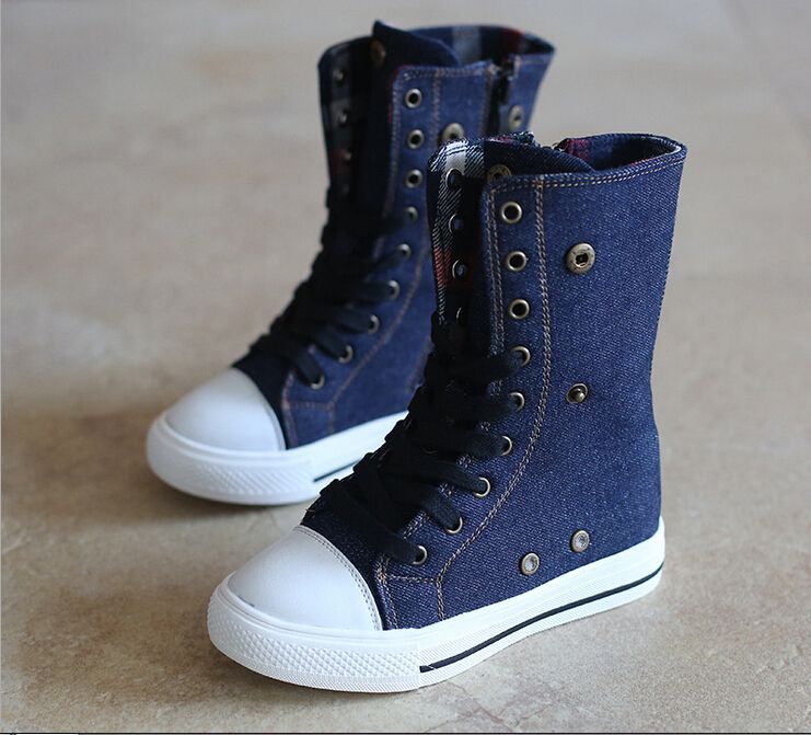 children boots fashion high help canvas shoes girls new running shoe girl boots size 3