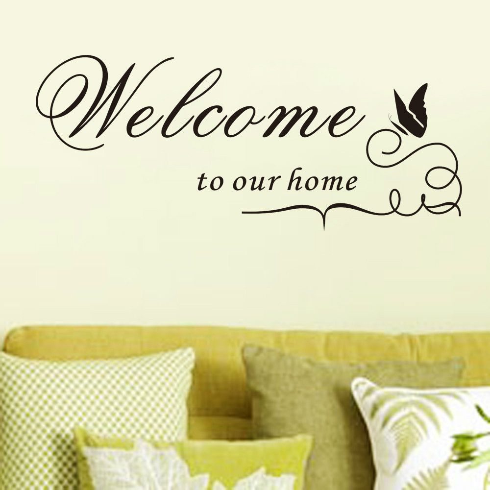Free shipping: WELCOME TO OUR HOME Quote Wall Decal Entrance Hall Wall Stickers Home Decor Decorative Vinyl Stickers DH051 Free shipping: WELCOME TO OUR HOME Quote Wall Decal Entrance Hall Wall Stickers Home Decor Decorative Vinyl Stickers DH051