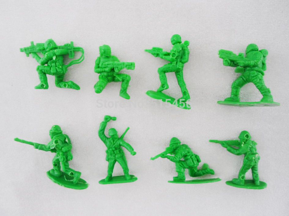 2 3cm 1:72 Green Plastic Toy Soldiers Bulk Army Men Action Figures Toy