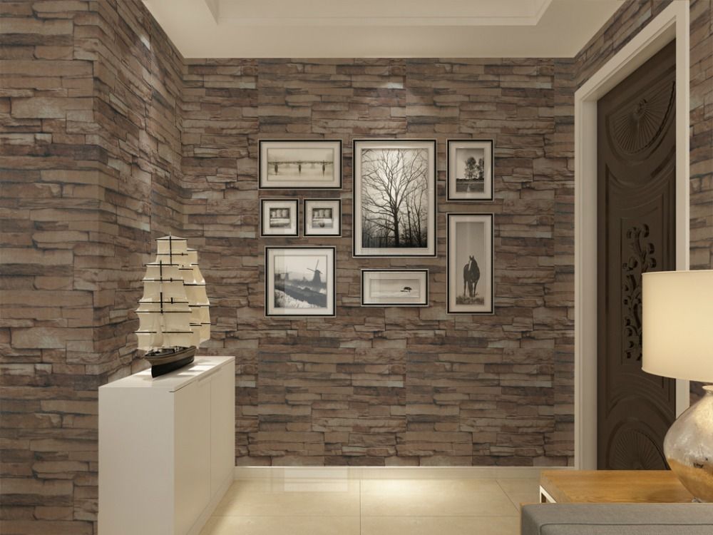 Wallpaper For Living Room Wall Gigadubai Com Great Vinyl Textured Embossed Brick Wall Wallpaper Modern 3d Stone Pattern For Living Room