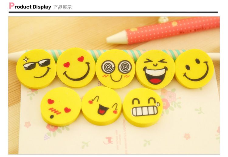 compre engraçado smile face erasers novelty school correção supplies