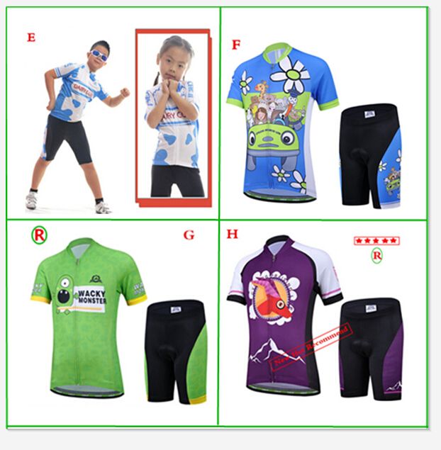 Cycling Jersey Child Kid Boys Girl Cycling Bike Bicycle Short Sleeve