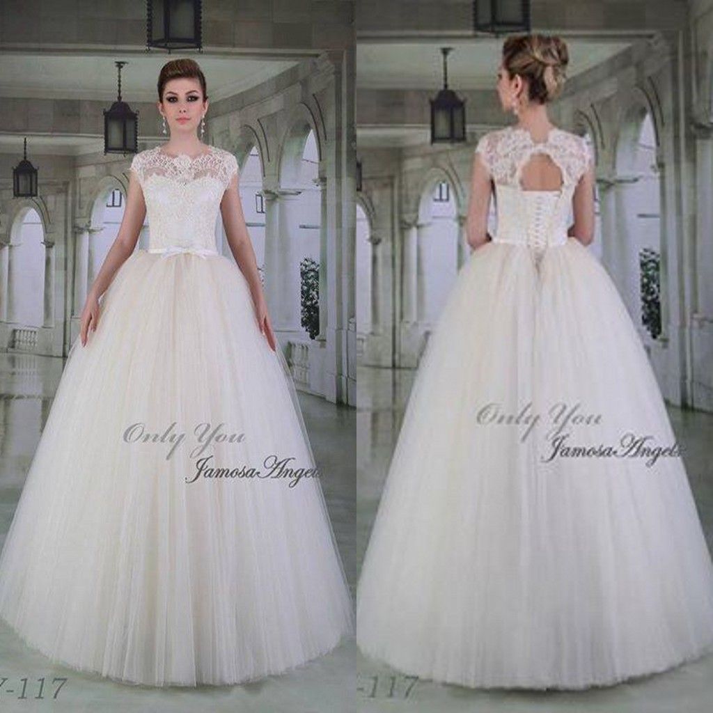 Vestidos De Noiva Princess Ball Gown Wedding Dresses 2016 New Cap ...