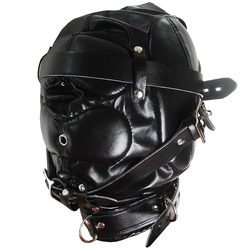 Sex photo - Leather hood bondage helmet hood helmet Leather bondage