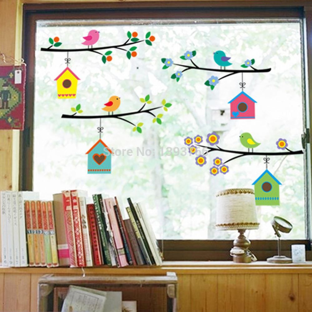 Living Room Decals fashion vintage branch bird cage wall stickers removable living Living Room Decals fashion vintage branch bird cage wall stickers removable living