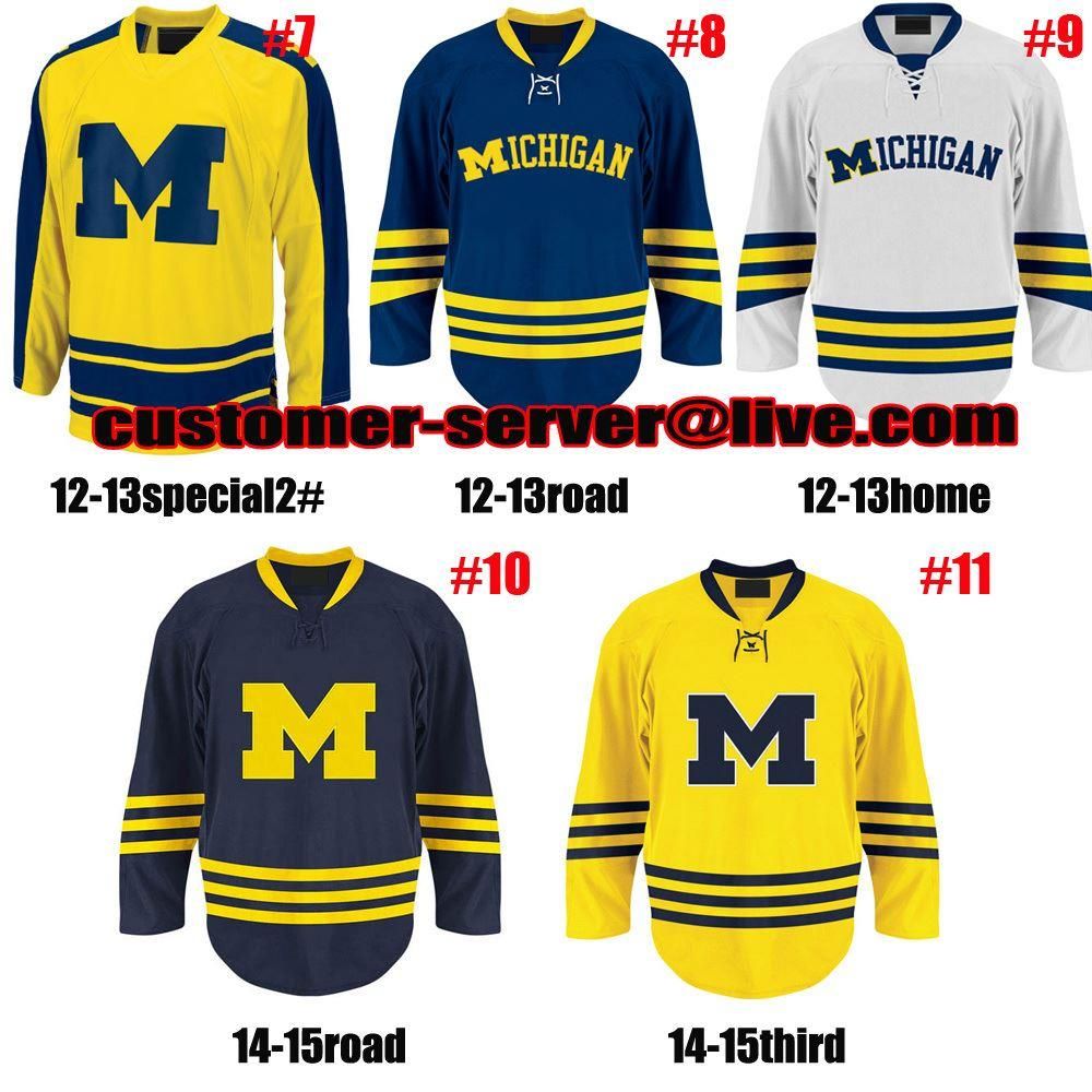2020 Factory Outlet, Custom NCAA Hockey Jersey Michigan Wolverines