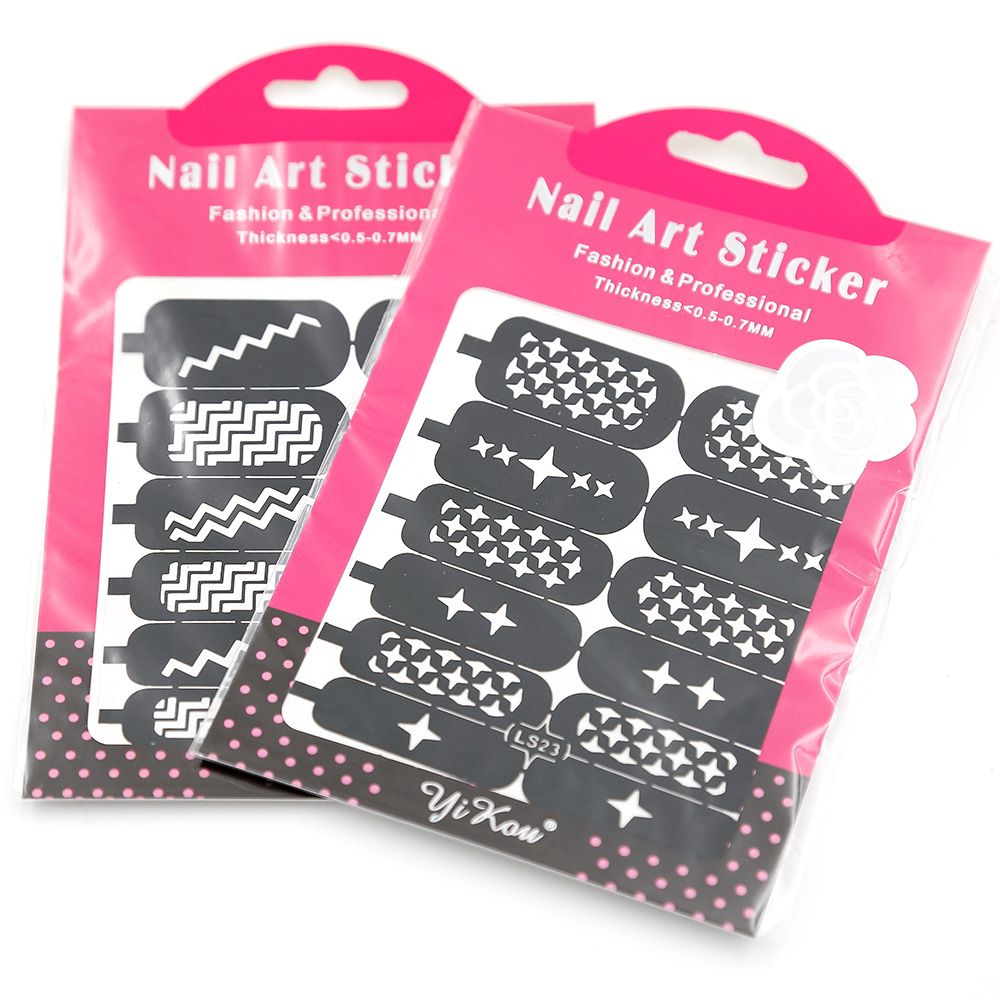 nail art decal template decorations hollow 3d nail stickers new