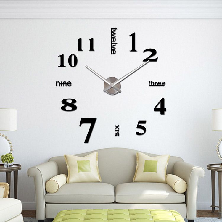 Creative DIY 3D Sticker Wall Clock Large Size Acrylic Wall Clocks Fine