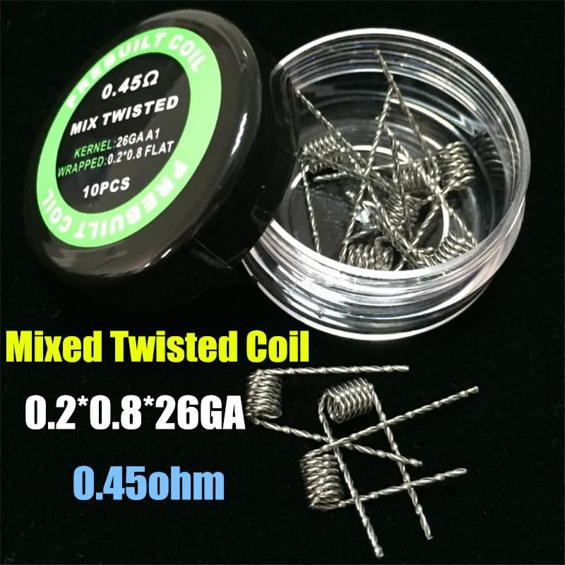 New Hot Flat Twisted Fused Clapton Coils Hive Premade Wrap Wires Alien Mix Twisted Quad Tiger Heating Resistance Wire Vape RDA 