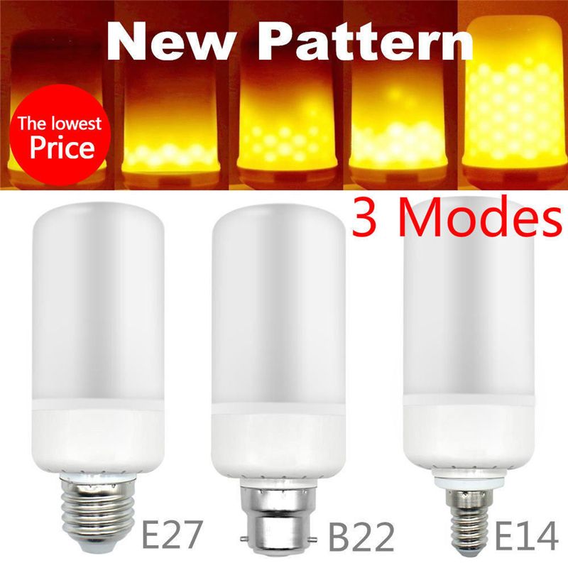 E27 E14 B22 Smd2835 5w 3 Modes Led Flame Effect Bulb Flickering E27 E14 B22 Smd2835 5w 3 Modes Led Flame Effect Bulb Flickering Emulation Decorative Lamps