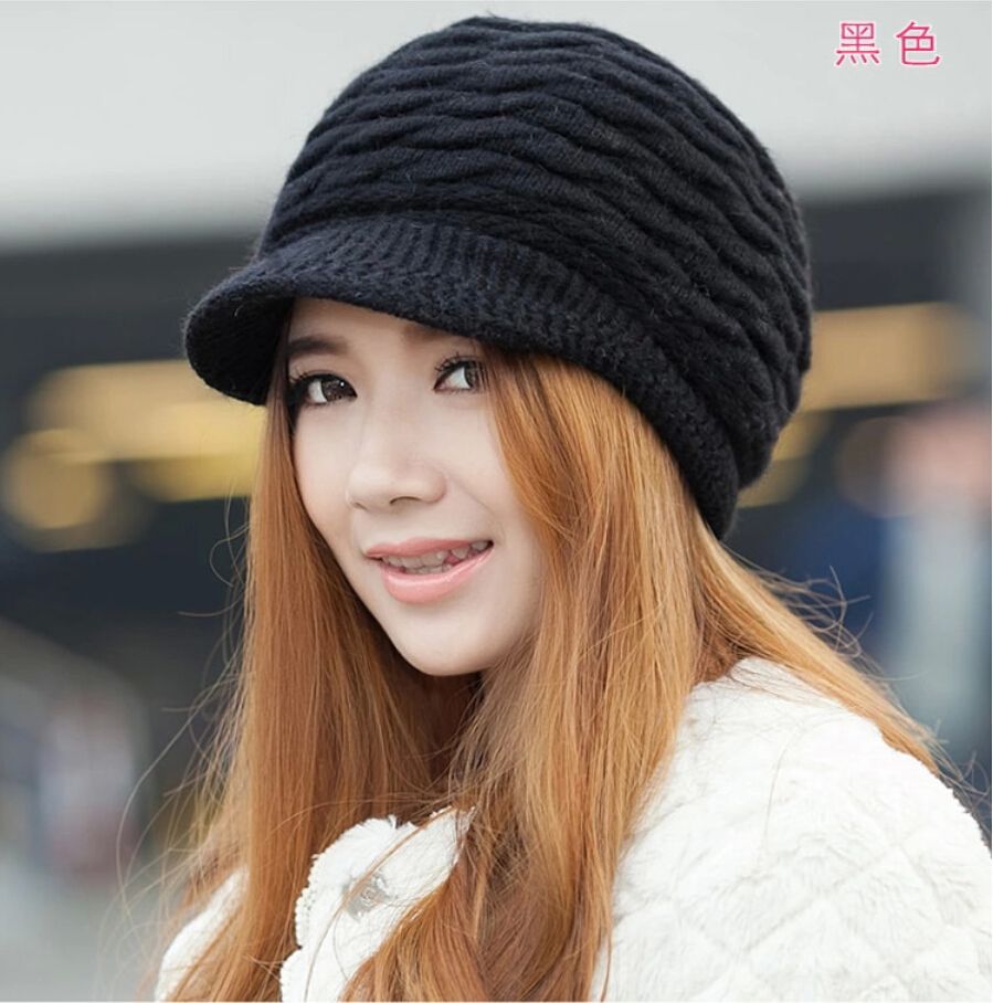 Acquistare Cappello Invernale Lavorato A Maglia Da Donna Con Cappuccio In  Pelliccia Di Lana Con Visiera Economico | Consegna Veloce E Qualità |  DHgate Italy
