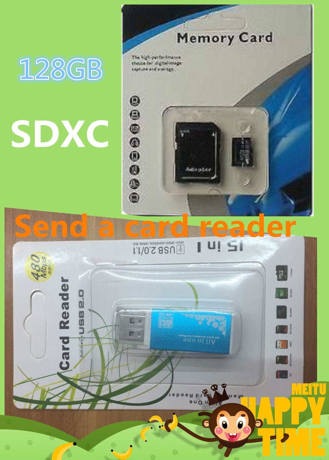 2019 128GB Class 10 Micro SD Card Gift Mini Android Robot MicroSDXC 128