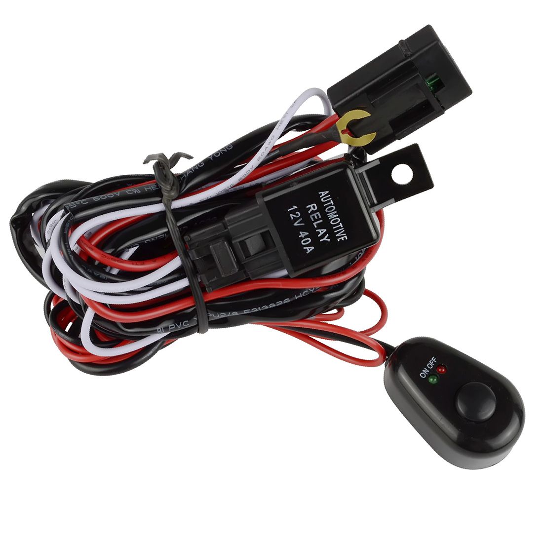 2021 LED Light Bar Relay Wiring Harness Controller Cable Fuse For Car
