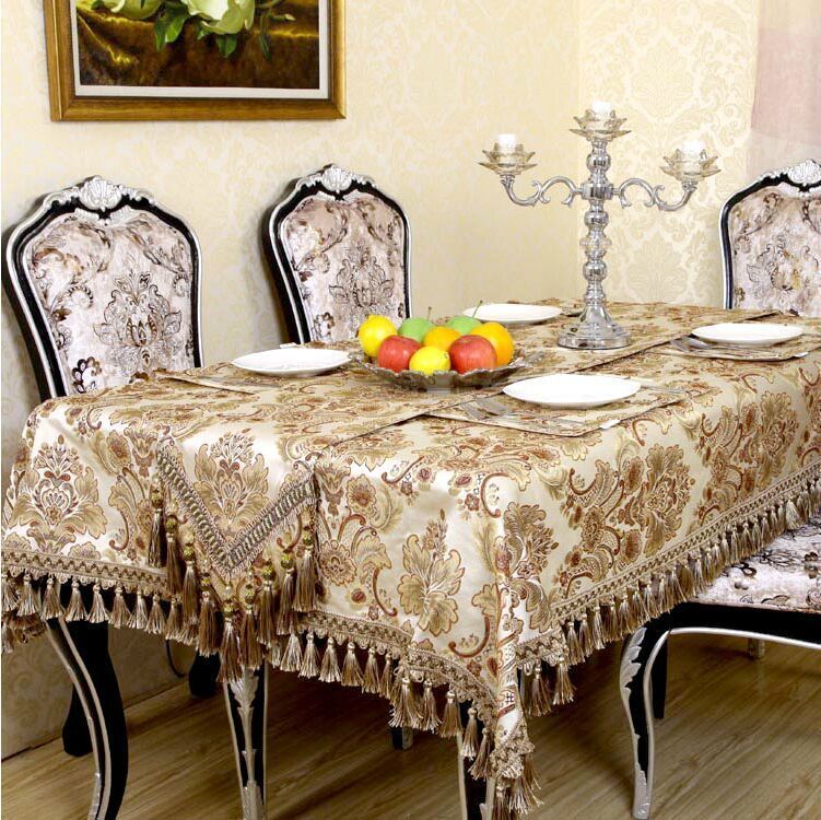 Cheap European Luxury Jacquard Table Cloth Tablecloth Table Flag Round