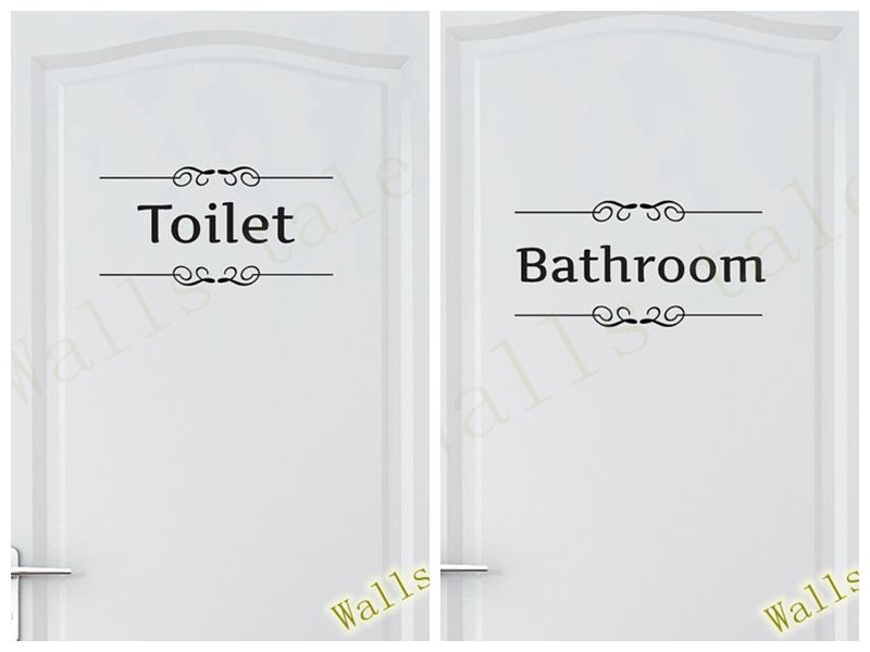 vintage wall sticker bathroom decor toilet door vinyl decal transfer