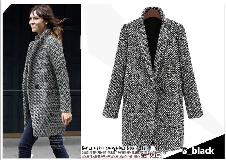 Yuoo Muoo New High Quality Long Grey Cashmere Wool Coat Plus Sizes Winter Coat Women Wool Long S Cashmere European