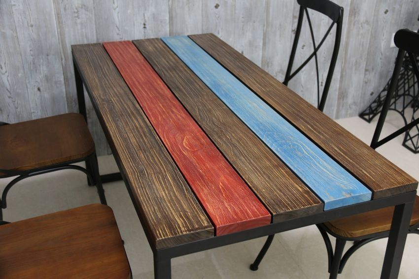 Europe And America To Do The Old Retro Color Stripes Casual Dining Europe And America To Do The Old Retro Color Stripes Casual Dining Furniture Wrought Iron Wood Pine Coffee Table Computer Desk With 364 17 Piece On