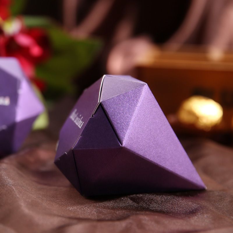 Diamond Shaped Candy Box Gift Jewelry Diy Paper Boxes Wedding Favors