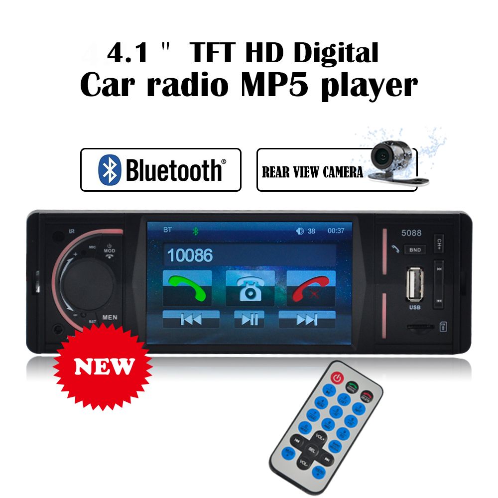 12V Car MP5 Player Radio Bluetooth Rear View Camera 4.1inch TFT HD