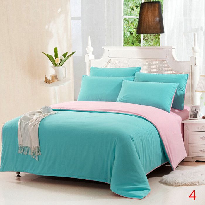 Home Textiles Sanding Plain Colour Bedding Sets Include Comforter