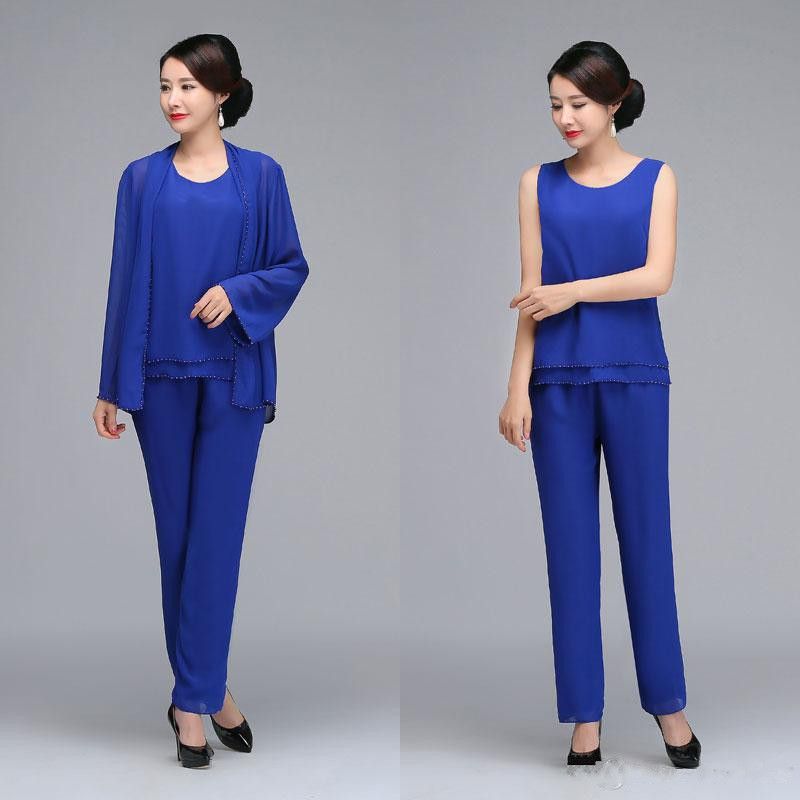 blue dressy pant suit