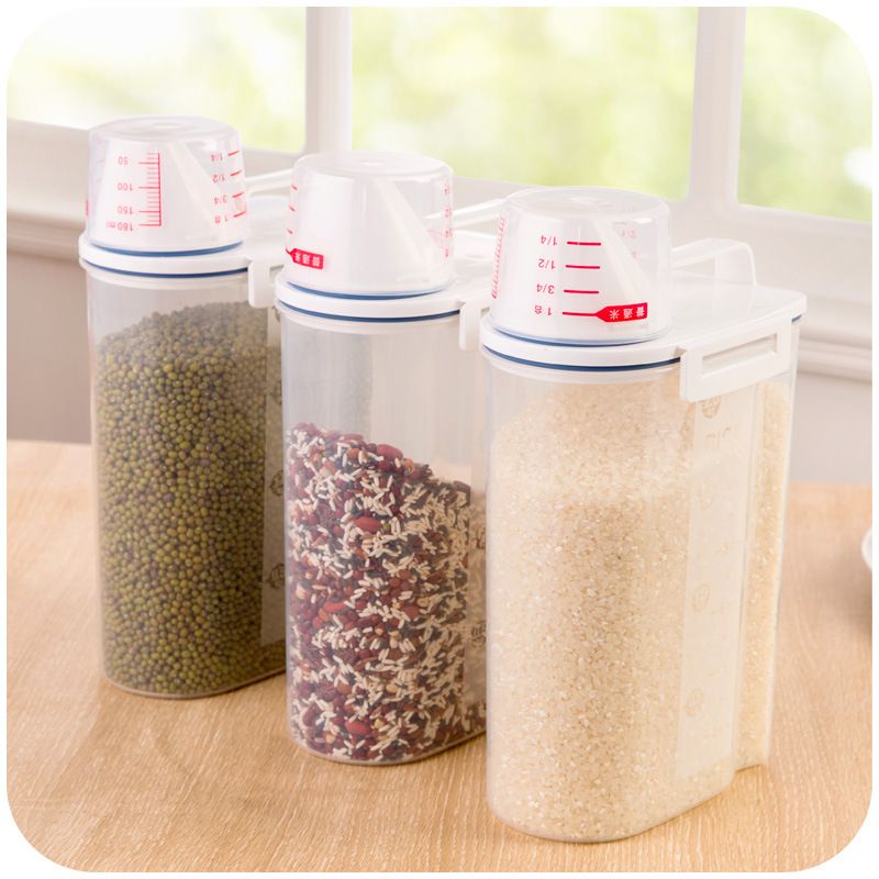 2020 New Portable Rice Bucket With Cup Kitchen Miscellaneous Grains