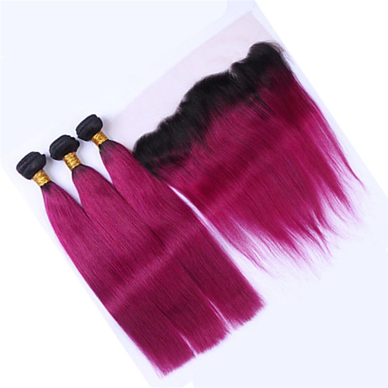 2019 Ombre Hair Extensions Two Tone 1b Fuschia Ombre Brazilian