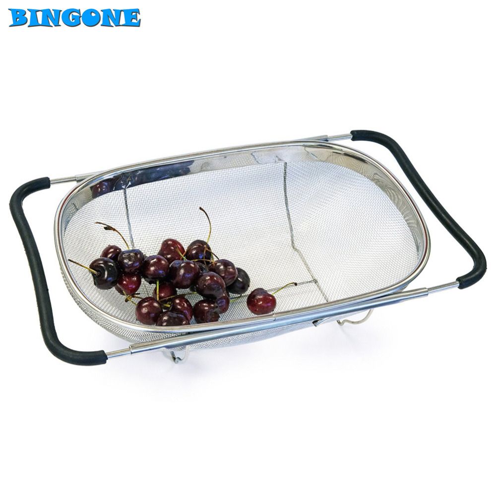 Pull Retractable Drain Basket Rack Stainless Steel Sink Dish Rack Vegetables Basket Kitchen Sink Accessories 35