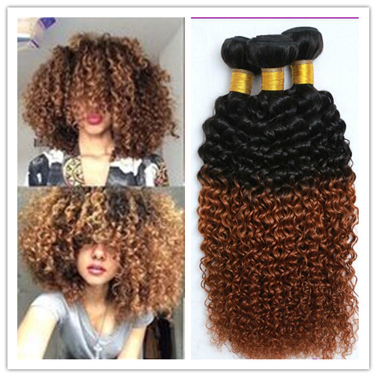 #1b 30 Mongolian Kinky Curly Afro Kinky Hair Weave Bundle 