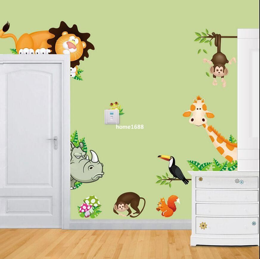 jungle wild animals vinyl wall decals sticker for baby nursery child