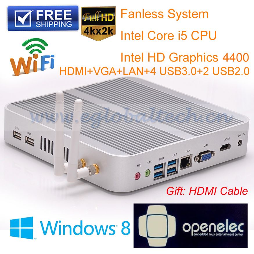 4K HTPC HDMI Cable As Gift Fanless Nettop 3.5 Mini ITX Motherboard Max