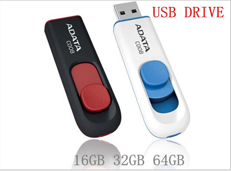 ADATA Usb Flash Drive C008 USB 2.0 8GB 16gb 32gb 64gb Retractable Flash