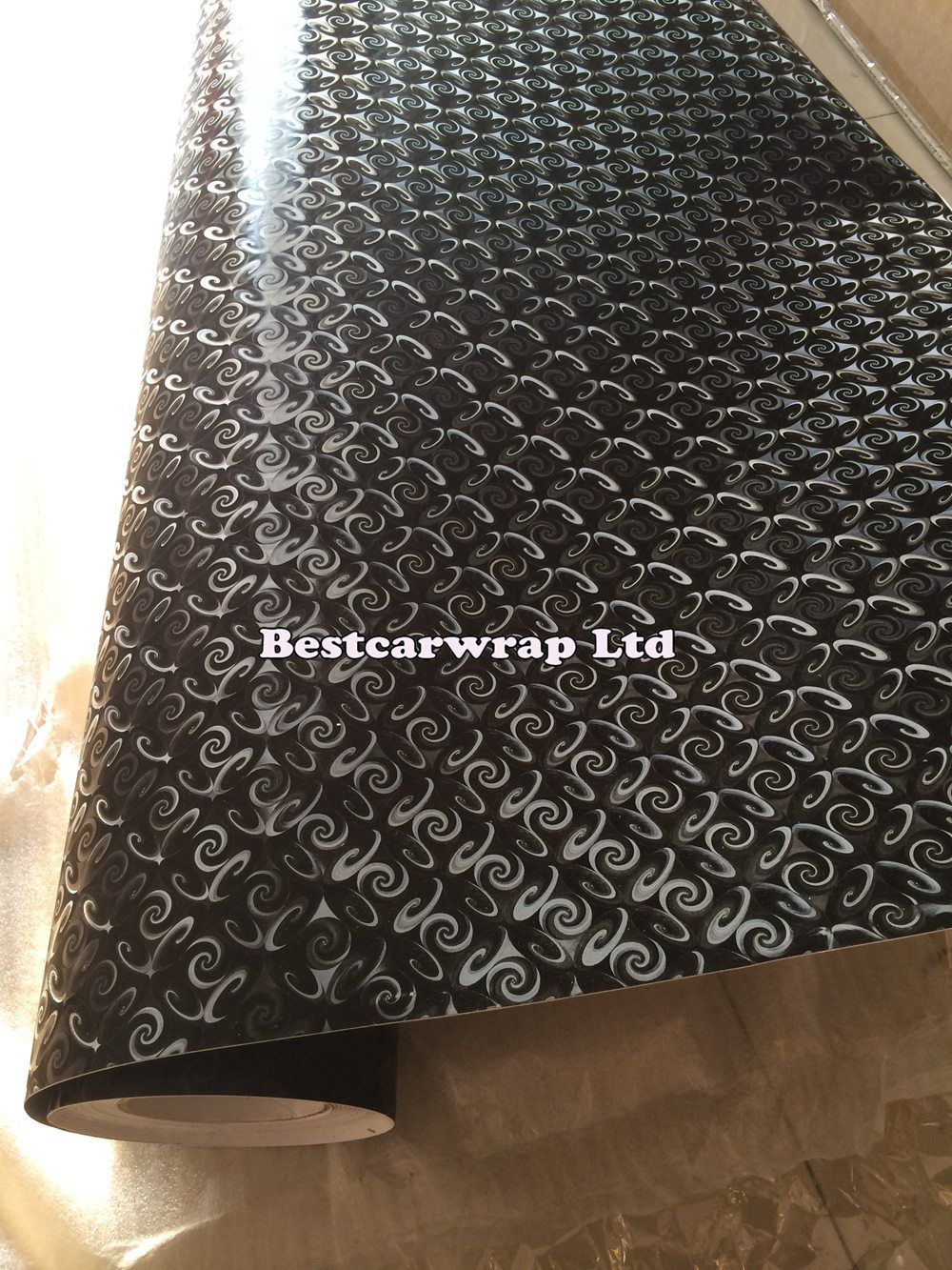 2021 Embossed Black 3D Vinyl Wrap With Air Release Vehicle Wraps Size 1