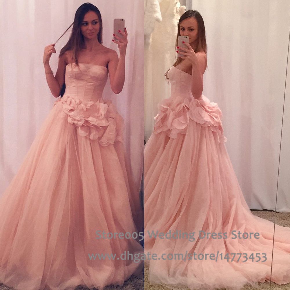 pink corset wedding dress