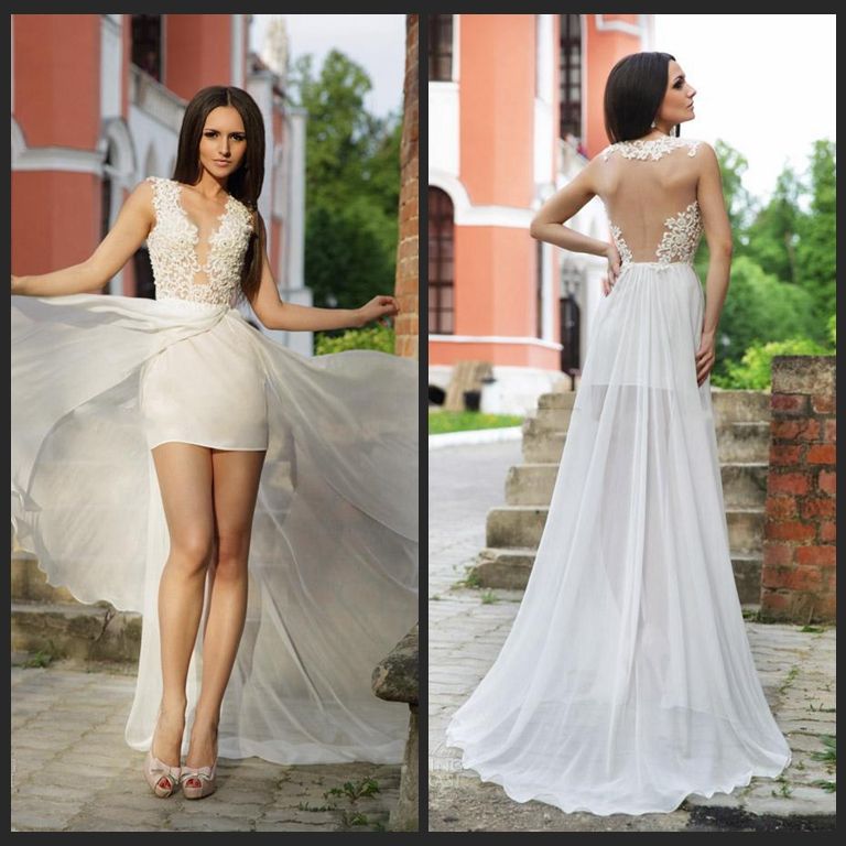 Sheer Beach Wedding Dresses