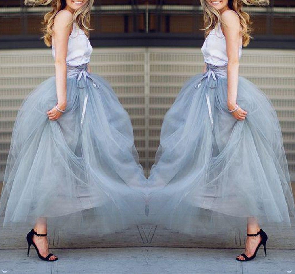 Ankle Length Tulle Skirts Christmas Wear Floor Length Tutu Skirts With