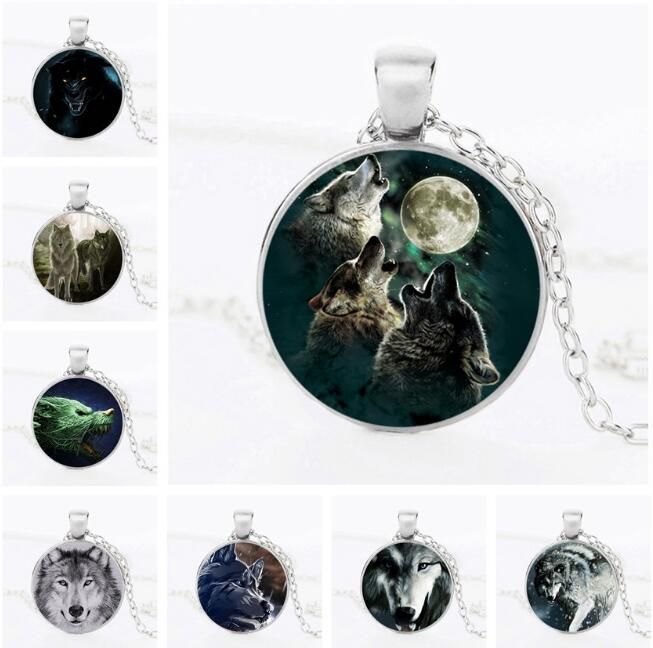 Cabochon Verre Collier Argent//Bronze//Noir Pendentif ( Fleur Paix Signe