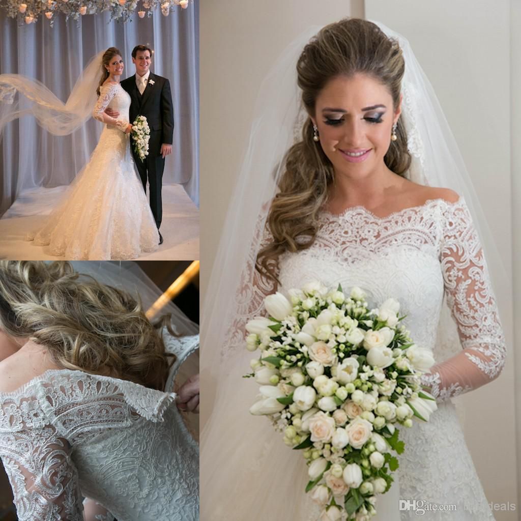 Discount Hot Sale South Africa Lace Wedding Dresses A Line Off Shoulder Lace Applique Long ...